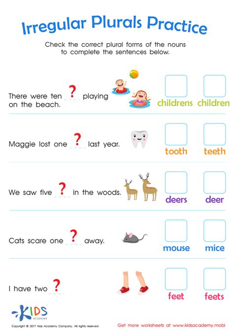 irregular plural nouns worksheet 2nd grade pdf